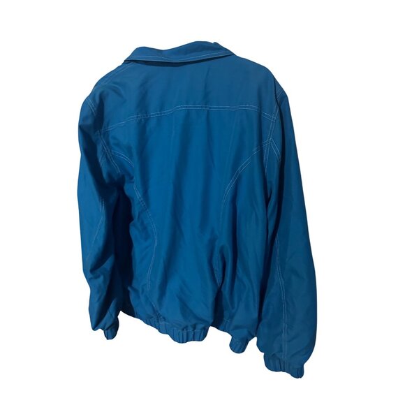 Alfred Dunner blue zip front size L jacket with flower zipper pulls - Picture 2 of 6